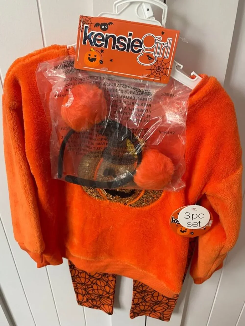 Kensie Girl 3 Piece Cozy Set Halloween Pumpkin 4T NWT
